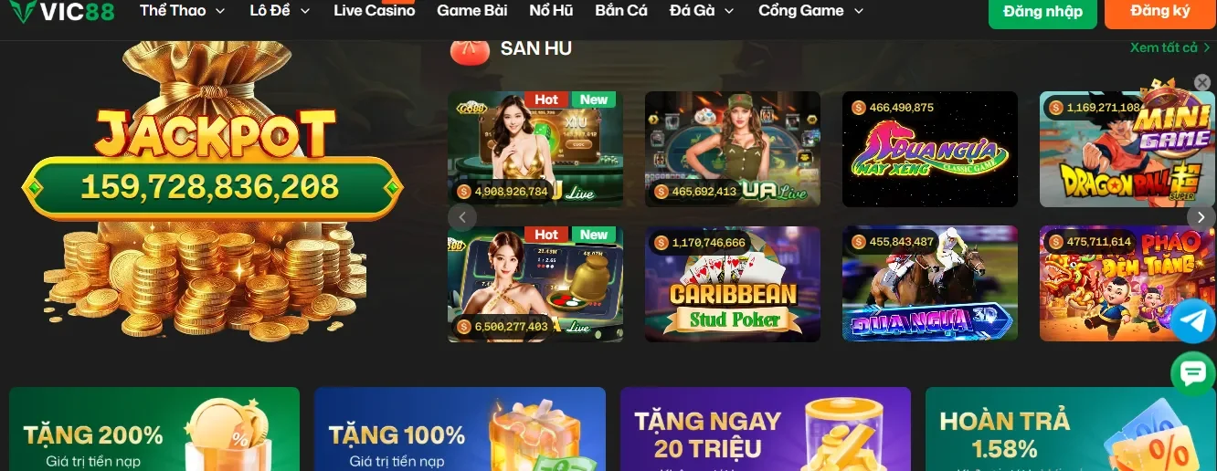 Siêu hũ - siêu khuyến mãi tại Vic88